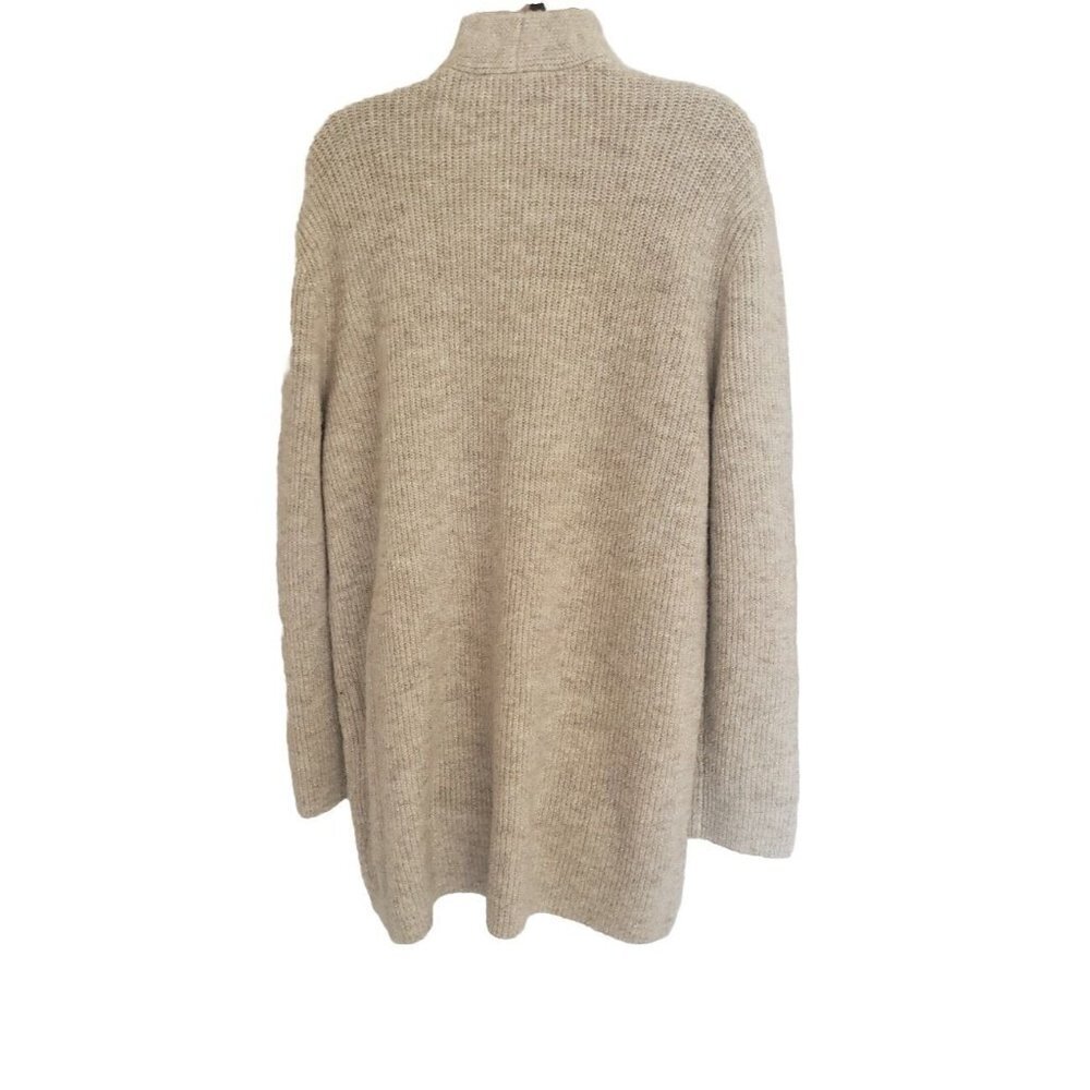 NWT $ 135 MICHAEL KORS OATMEAL HEATHER METALLIC  OPEN FRONT CARDIGAN  SZ L - Picture 3 of 7